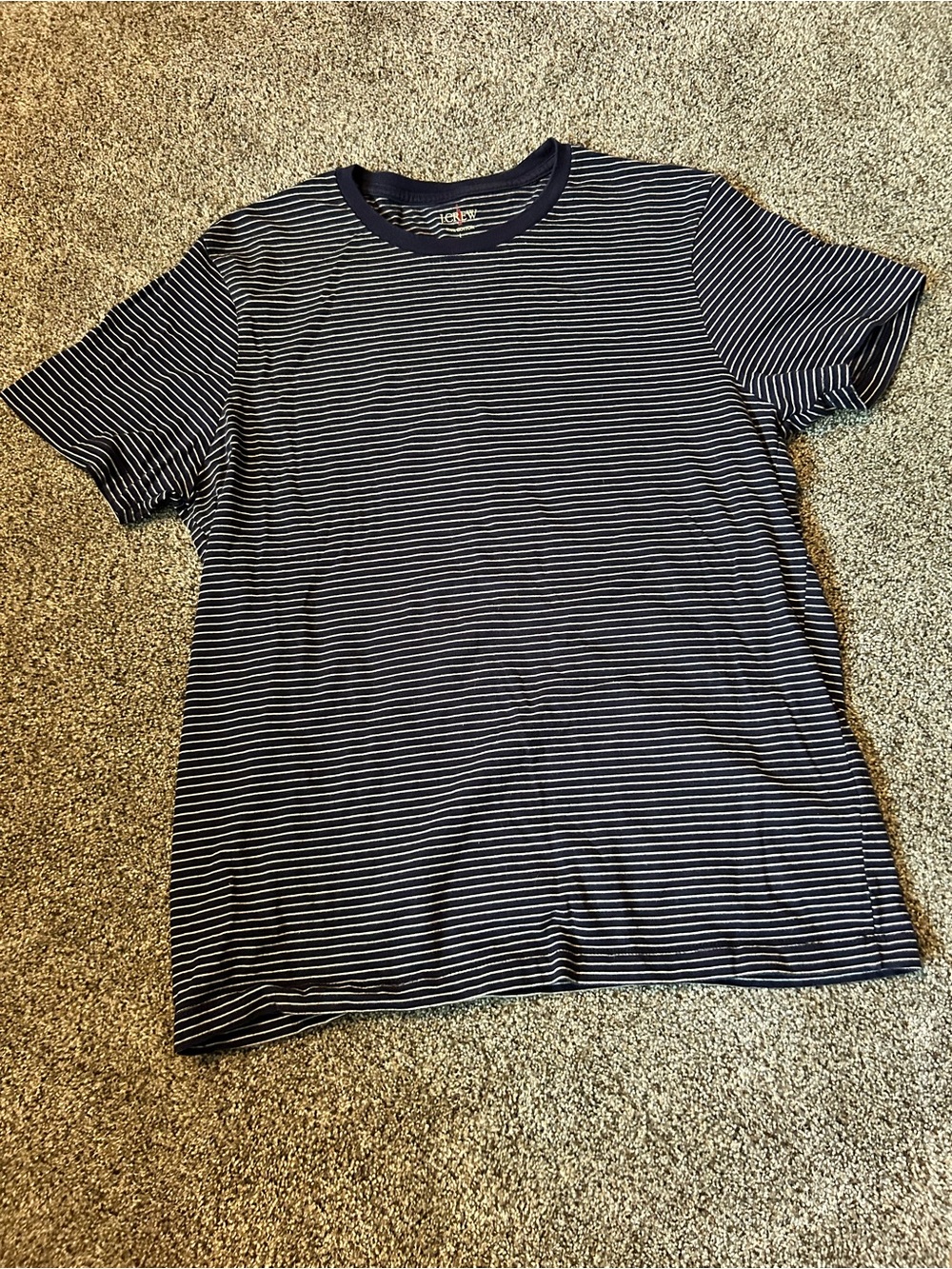 JCrew Men’s Navy Striped Cotton Tee